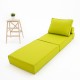 Бескаркасный диванчик-раскладушка Рогожка зеленый