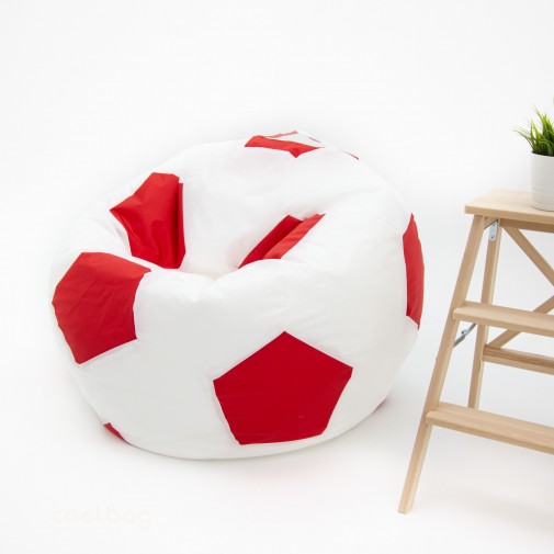 Кресло мяч бело-красный